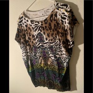 Joseph A. Animal Print Made jn China Dress Shirt